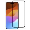 5D full cover Tempered glass Full Glue screen protector iPhone 15 Pro (6.1) / Извит стъклен скрийн протектор с лепило от вътрешната страна за iPhone 15 Pro (6.1) - черен кант
