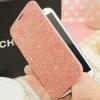 Луксозен кожен калъф Flip тефтер с камъни за Apple iPhone 7 / iPhone 8 - Rose Gold