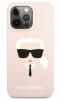 Оригинален силиконов гръб Karl Lagerfeld за Apple iPhone 13 6.1" - розов / Karl Head