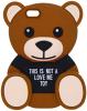 Силиконов калъф / гръб / TPU 3D за Apple iPhone 5 / iPhone 5S / iPhone SE - Teddy Bear / This Is Not A Love Me Toy / черен