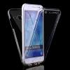 Силиконов калъф / гръб / TPU за Samsung Galaxy J3 - прозрачен / 2 части / лице и гръб