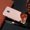 Луксозен алуминиев бъмпер с твърд гръб за Samsung Galaxy J5 2017 J530 - Rose Gold / огледален