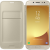 Оригинален калъф Flip Wallet Cover EF-WJ530CFEGWW за Samsung Galaxy J5 2017 J530 - златист