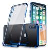 Луксозен силиконов калъф / гръб / TPU за Apple iPhone XS Max - прозрачен / син кант