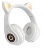 Стерео LED слушалки Bluetooth Cat Ear CT-86 / Wireless Headphones / безжични LED слушалки Cat Ear CT-86 - бели