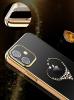 Луксозен твърд гръб KINGXBAR Swarovski Diamond Wish Series за Apple iPhone 13 6.1" - прозрачен със златист кант / сърце