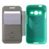 Луксозен силиконов калъф Wow Bumper S-View за Samsung Galaxy J1 J100 - Mercury Goospery / зелен