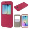 Луксозен калъф Wow Bumper S-View за Samsung Galaxy S6 Edge+ G928 / S6 Edge Plus - Mercury Goospery / розов