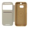 Луксозен силиконов калъф Wow Bumper S-View за HTC One M9 - Mercury Goospery / златен