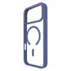 Хибриден твърд кейс Color Clear Mag за iPhone 18 Pro, Прозрачен с цветна рамка и MagSafe - син кант