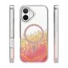 Луксозен твърд гръб 3D Epoxy Mag Case iPhone 17 (6.3) - прозрачен кейс с брокат / розов