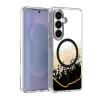 Луксозен твърд гръб 3D Epoxy MagSafe Case Samsung Galaxy S26 - прозрачен гръб с брокат черен