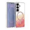 Луксозен твърд гръб 3D Epoxy MagSafe Case Samsung Galaxy S26 - прозрачен гръб с брокат розов