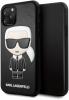 Оригинален кожен гръб Karl Lagerfeld за Apple iPhone 12 Pro Max 6.7" - черен / Karl Head