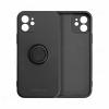 Удароустойчив силиконов кейс гръб Roar Amber Case Magnetic Finger Ring Car Holder iPhone 14 – черен със защита за камерата
