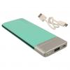 Универсална външна батерия Vennus / Universal Power Bank Vennus / Micro USB Data Cable 6000mAh - мента със сиво