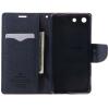 Кожен калъф Flip тефтер Mercury GOOSPERY Fancy Diary със стойка за Sony Xperia M5 - черен