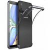 Луксозен силиконов калъф / гръб / TPU за Samsung Galaxy A70 - прозрачен / черен кант