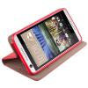 Кожен калъф Magnet Case със стойка за HTC Desire 825 - червен