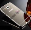 Луксозен алуминиев бъмпер с твърд гръб за Samsung Galaxy J3 / Samsung J3 2016 J320 - огледален / сребрист