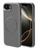 Луксозен гръб / кейс / Troy Case с безжично зареждане MagSafe за Apple iPhone 16e - сив / carbon