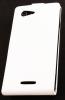 Кожен калъф Flip тефтер Flexi със силиконов гръб за Sony Xperia E3 - бял