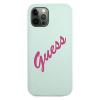 Оригинален гръб Guess Silicone Vintage case за Apple iPhone 12 Pro Max 6.7" - Guess / мента кейс