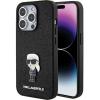 Оригинален калъф / кейс / Karl Lagerfeld Fixed Glitter Ikonik Logo Metal Pin, За iPhone 15 Pro (6.1) черен