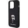 Оригинален калъф / кейс / Karl Lagerfeld Fixed Glitter Ikonik Logo Metal Pin, За iPhone 15 Pro (6.1) черен