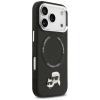Оригинален калъф / гръб / Karl Lagerfeld Karl and Choupette Pins с безжично зареждане MagSafe кейс за Apple iPhone 17 Pro (6.3) - черен