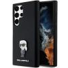 Оригинален силиконов калъф / гръб / Karl Lagerfeld Ikonik Metal Pin кейс за Samsung Galaxy S24 Ultra - черен Karl