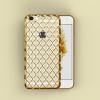 Силиконов калъф / гръб / TPU 3D за Apple iPhone 6 Plus / iPhone 6S Plus - прозрачен със златист кант / ромб