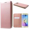 Луксозен кожен калъф Flip Cover тефтер за Samsung Galaxy S6 Edge G925 - Rose Gold