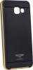 Луксозен твърд гръб за Samsung Galaxy A5 2016 A510 - черен / златист кант / Carbon