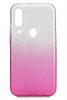 Силиконов калъф / гръб / TPU за Samsung Galaxy A30 - преливащ / сребристо и розово / брокат