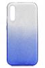 Силиконов калъф / гръб / TPU за Samsung Galaxy A10 - преливащ / сребристо и синьо / брокат