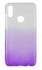 Силиконов калъф / гръб / TPU за Huawei Y6p - преливащ / сребристо и лилаво / брокат