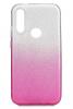 Силиконов калъф / гръб / TPU за Samsung Galaxy A20e - преливащ / сребристо и розово / брокат