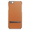 Луксозен тънък гръб / капак / G-Case Plating Series Leather Case за Apple iPhone 6 / 6S - кафяв / кожен 