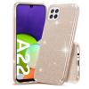 Силиконов калъф / гръб / TPU кейс за Samsung Galaxy A22 4G - златист / брокат