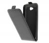 Кожен калъф Flip тефтер Flexi със силиконов гръб за HTC Desire 616 - черен