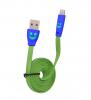 USB кабел / USB Charging Cable за Apple iPhone 5 / iPhone 5S / iPhone 5C / iPhone 6 - зелен / Smiley Face