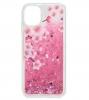 Луксозен твърд гръб 3D Water Case за Samsung Galaxy A20s - течен гръб с розов брокат / Peach blossom
