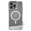 Луксозен гръб TPU кейс Kajsa Aluminium Trans-Shield Case с безжично зареждане MagSafe за Apple iPhone 16 Pro Max (6.9) - сребрист