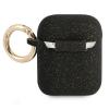 Оригинален калъф Guess Glitter за AirPods 1 / AirPods 2 слушалки - черен