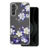 Луксозен силиконов калъф / кейс / Floral Case TPU за Samsung Galaxy A16 - прозрачен / сини цветя
