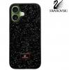 Луксозен твърд гръб Swarovski за Apple iPhone 17 - черен / камъни