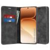 Кожен калъф Flip тефтер Magnetic Book със стойка за Honor 600 - черен