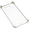 Оригинален твърд гръб Clear Cover EF-QG928C за Samsung Galaxy S6 Edge+ G928 / S6 Edge Plus - прозрачен със златист кант