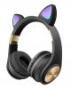 Стерео LED слушалки Bluetooth Cat Ear M1 / Wireless Headphones / безжични LED слушалки Cat Ear M1 - черни